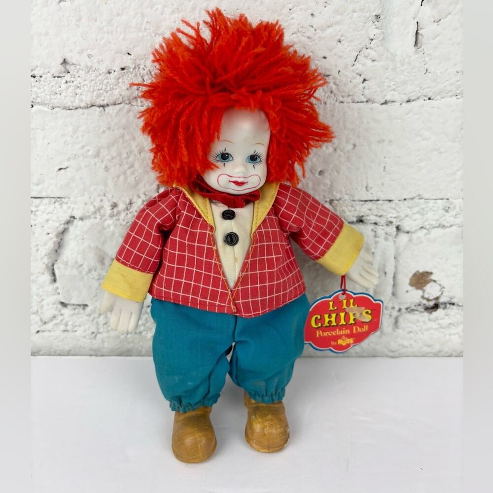 Vintage Russ L’il Chips Porcelain Clown 7”